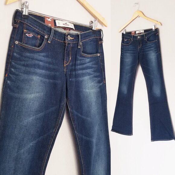 NEW Hollister Cali Flared SoCal Stretch Row Rise Denim Jean Blue 26x35 $50 Y2K - Picture 14 of 16